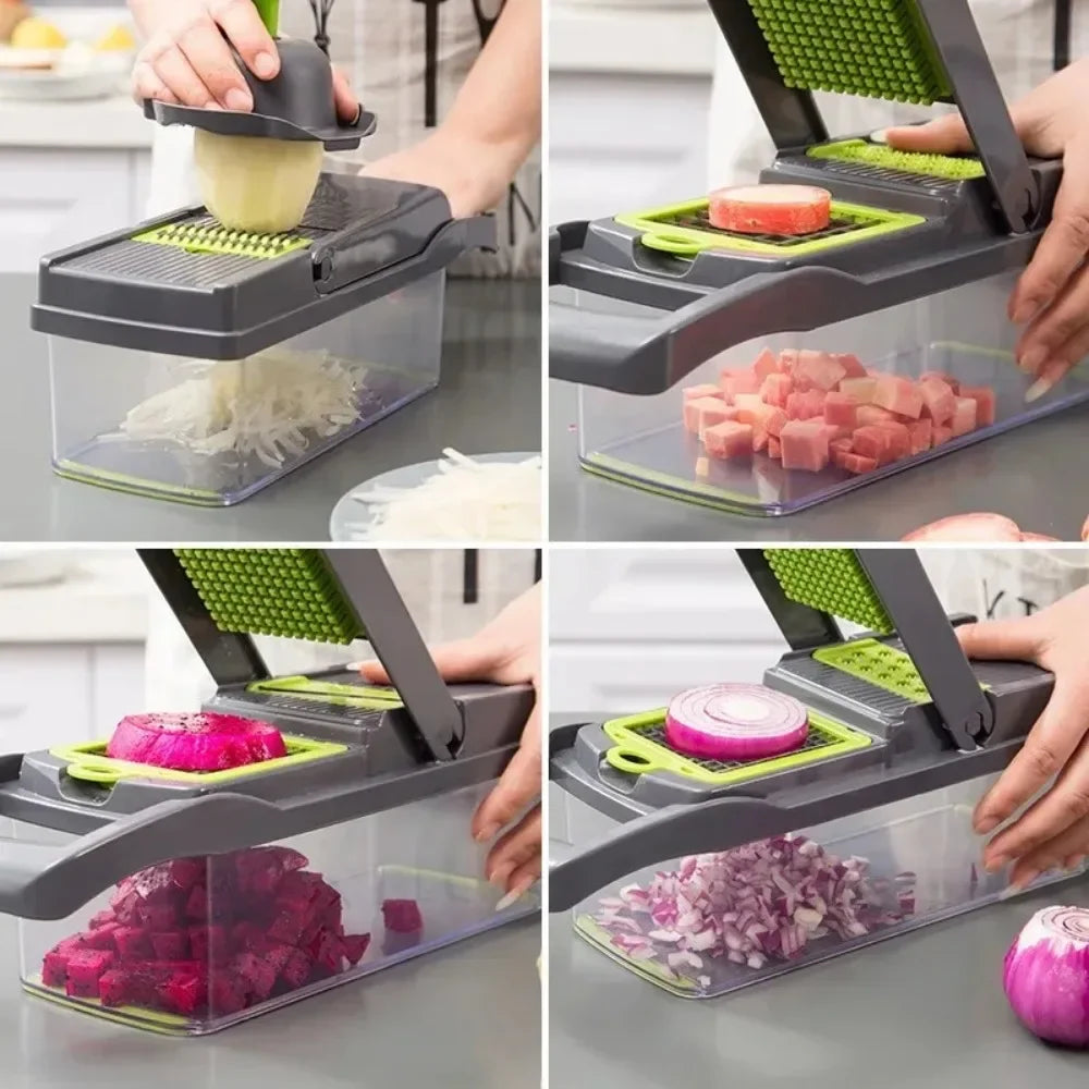 Galavilly Vegetable Chopper & Food Dicer with Stainless Steel Blades for Onion, Fruit & Veggies