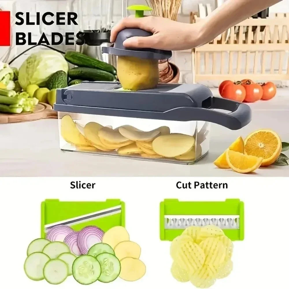 Galavilly Vegetable Chopper & Food Dicer with Stainless Steel Blades for Onion, Fruit & Veggies