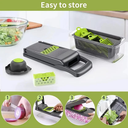 Galavilly Vegetable Chopper & Food Dicer with Stainless Steel Blades for Onion, Fruit & Veggies