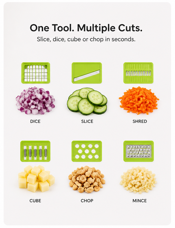 Galavilly Vegetable Chopper & Food Dicer with Stainless Steel Blades for Onion, Fruit & Veggies